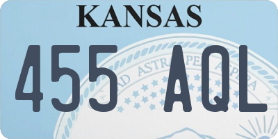 KS license plate 455AQL