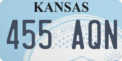 KS license plate 455AQN