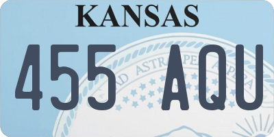 KS license plate 455AQU