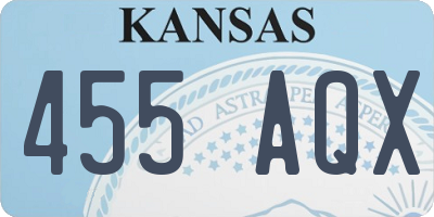 KS license plate 455AQX