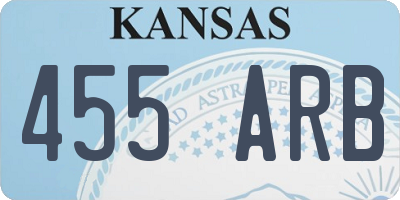 KS license plate 455ARB