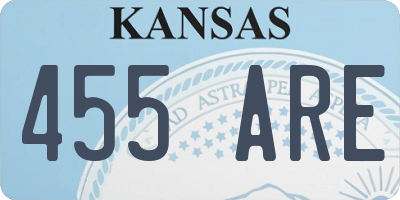 KS license plate 455ARE