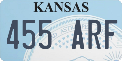 KS license plate 455ARF