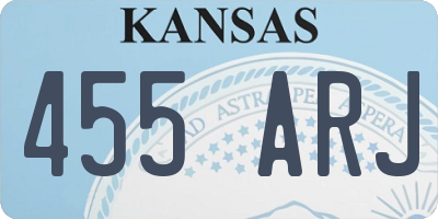 KS license plate 455ARJ