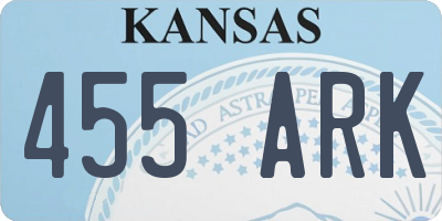 KS license plate 455ARK