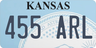 KS license plate 455ARL