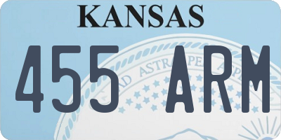 KS license plate 455ARM