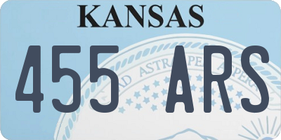 KS license plate 455ARS