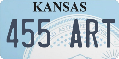 KS license plate 455ART