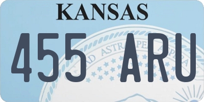 KS license plate 455ARU