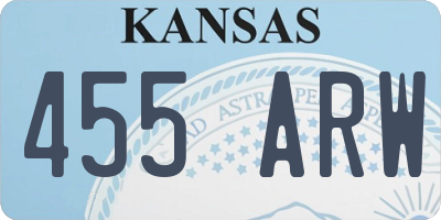 KS license plate 455ARW