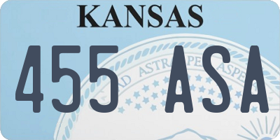 KS license plate 455ASA