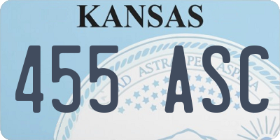 KS license plate 455ASC