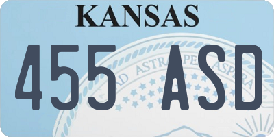 KS license plate 455ASD