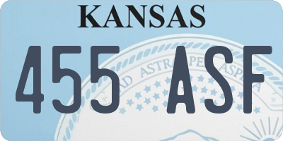 KS license plate 455ASF
