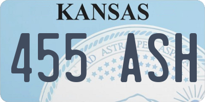 KS license plate 455ASH