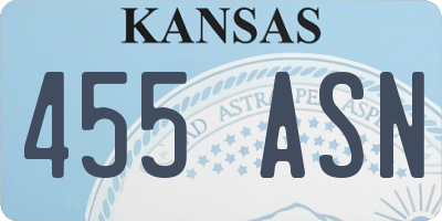KS license plate 455ASN
