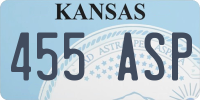 KS license plate 455ASP