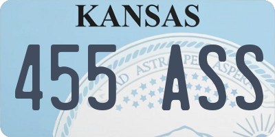 KS license plate 455ASS