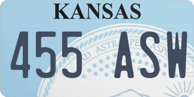 KS license plate 455ASW