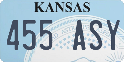 KS license plate 455ASY