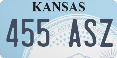 KS license plate 455ASZ