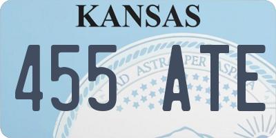 KS license plate 455ATE