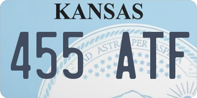 KS license plate 455ATF