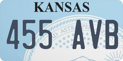 KS license plate 455AVB