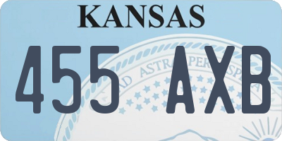 KS license plate 455AXB