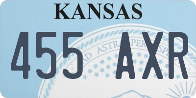 KS license plate 455AXR