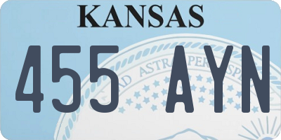 KS license plate 455AYN