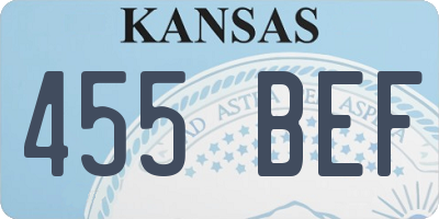 KS license plate 455BEF