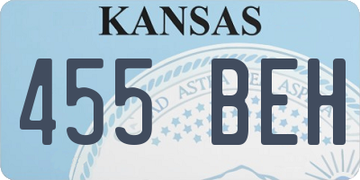 KS license plate 455BEH