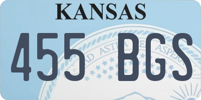 KS license plate 455BGS
