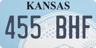 KS license plate 455BHF