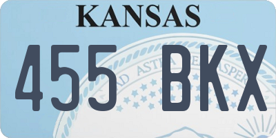 KS license plate 455BKX