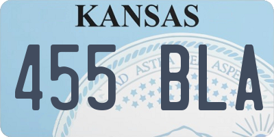 KS license plate 455BLA