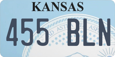 KS license plate 455BLN
