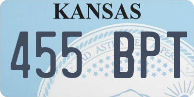 KS license plate 455BPT