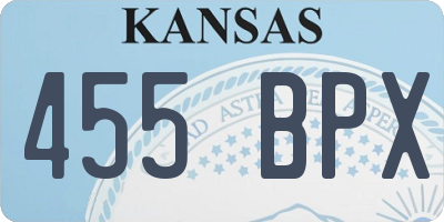 KS license plate 455BPX