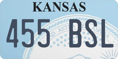 KS license plate 455BSL