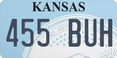 KS license plate 455BUH