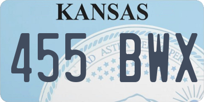KS license plate 455BWX