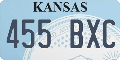 KS license plate 455BXC