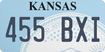 KS license plate 455BXI