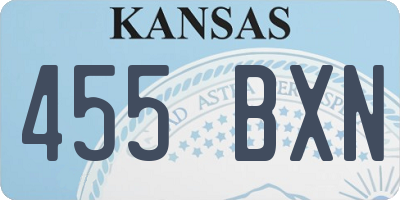 KS license plate 455BXN