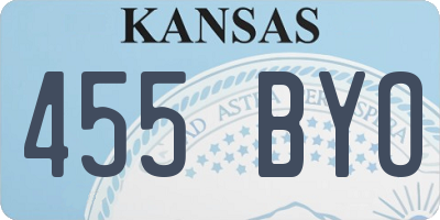 KS license plate 455BYO