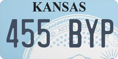 KS license plate 455BYP
