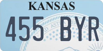 KS license plate 455BYR